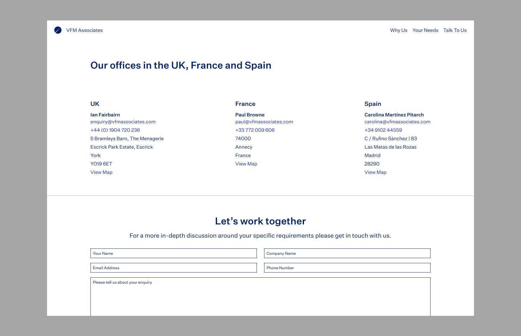 VFM Associates JAMstack Website
